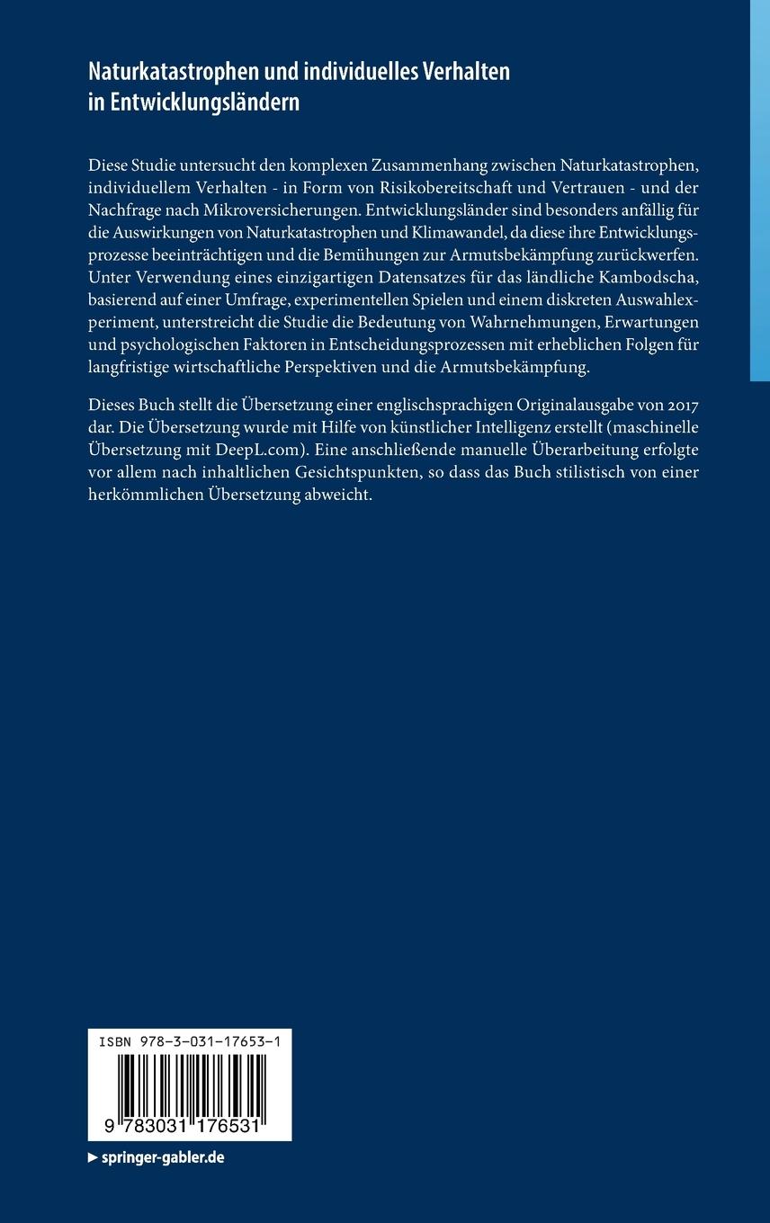 Rückseitencover Naturkatastrophen und individuelles Verhalten in Entwicklungsländern