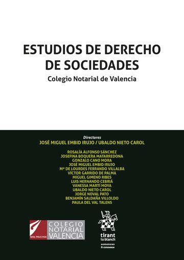 Vorderes Coverbild Estudios de derecho de sociedades : Colegio Notarial de Valencia