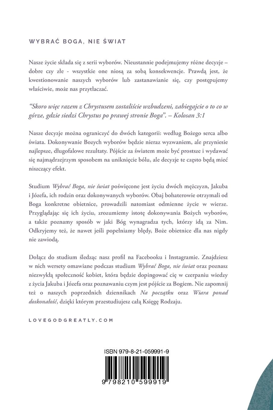 Rückseitencover Wybra¿ Boga, nie ¿wiat