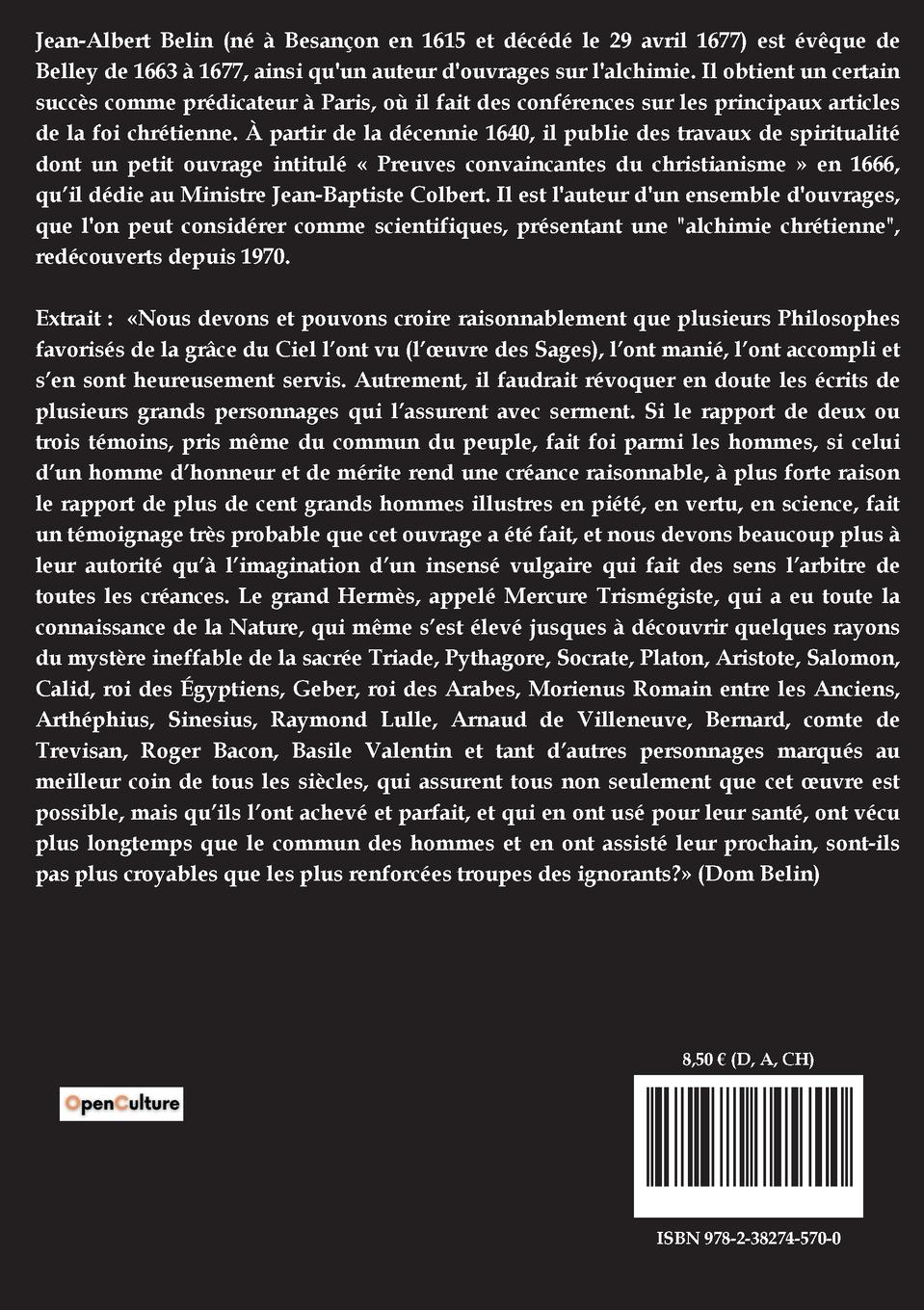 Rückseitencover Apologie du Grand ¿uvre