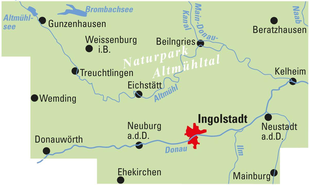 Beispielinhalt (Bild) ADFC-Regionalkarte Altmühltal Ingolstadt, 1:75.000, mit Tagestourenvorschlägen, reiß- und wetterfest, GPS-Tracks Download