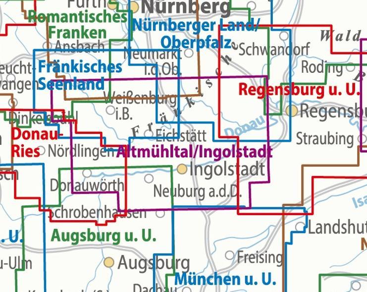 Beispielinhalt (Bild) ADFC-Regionalkarte Altmühltal Ingolstadt, 1:75.000, mit Tagestourenvorschlägen, reiß- und wetterfest, GPS-Tracks Download