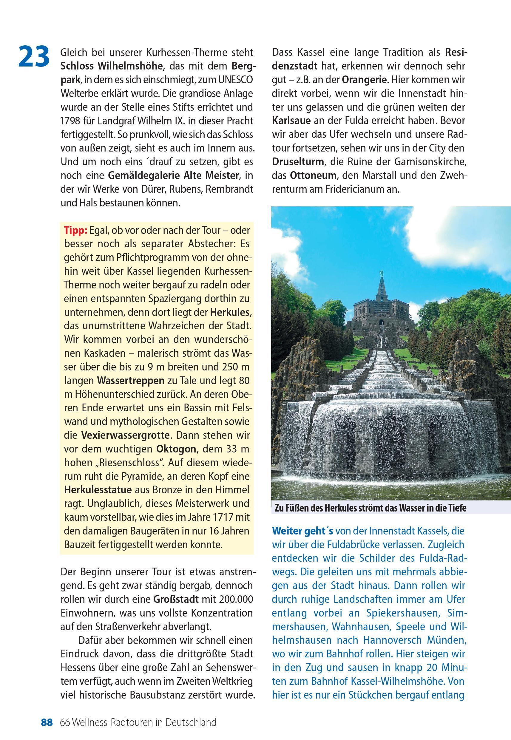 Beispielinhalt (Bild) Die 66 schönsten Wellness-Radtouren in Deutschland. Erfrischende Tagestouren rund um Deutschlands Wellness-Oasen