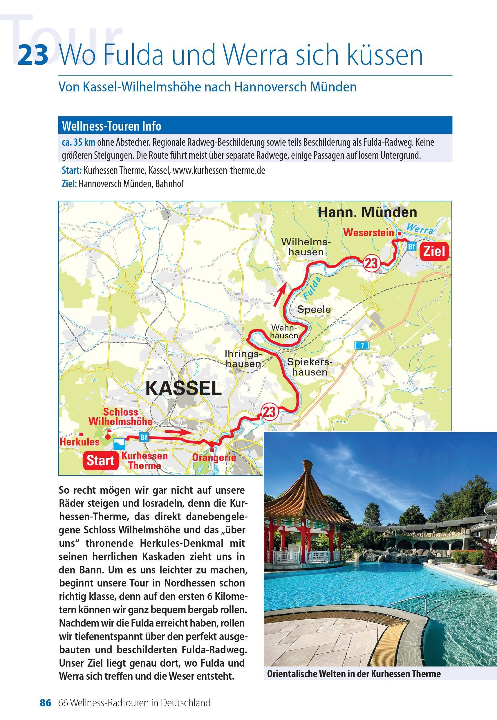 Beispielinhalt (Bild) Die 66 schönsten Wellness-Radtouren in Deutschland. Erfrischende Tagestouren rund um Deutschlands Wellness-Oasen