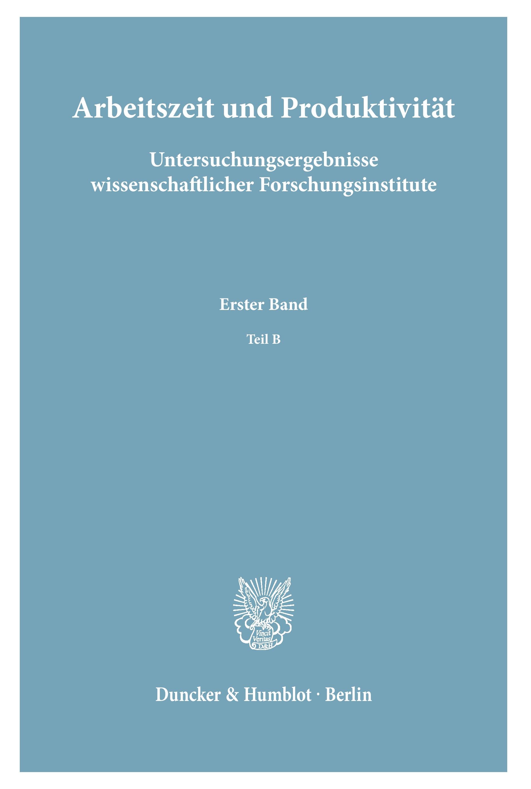 Vorderes Coverbild Arbeitszeit und Produktivität. Untersuchungsergebnisse wissenschaftlicher Forschungsinstitute.