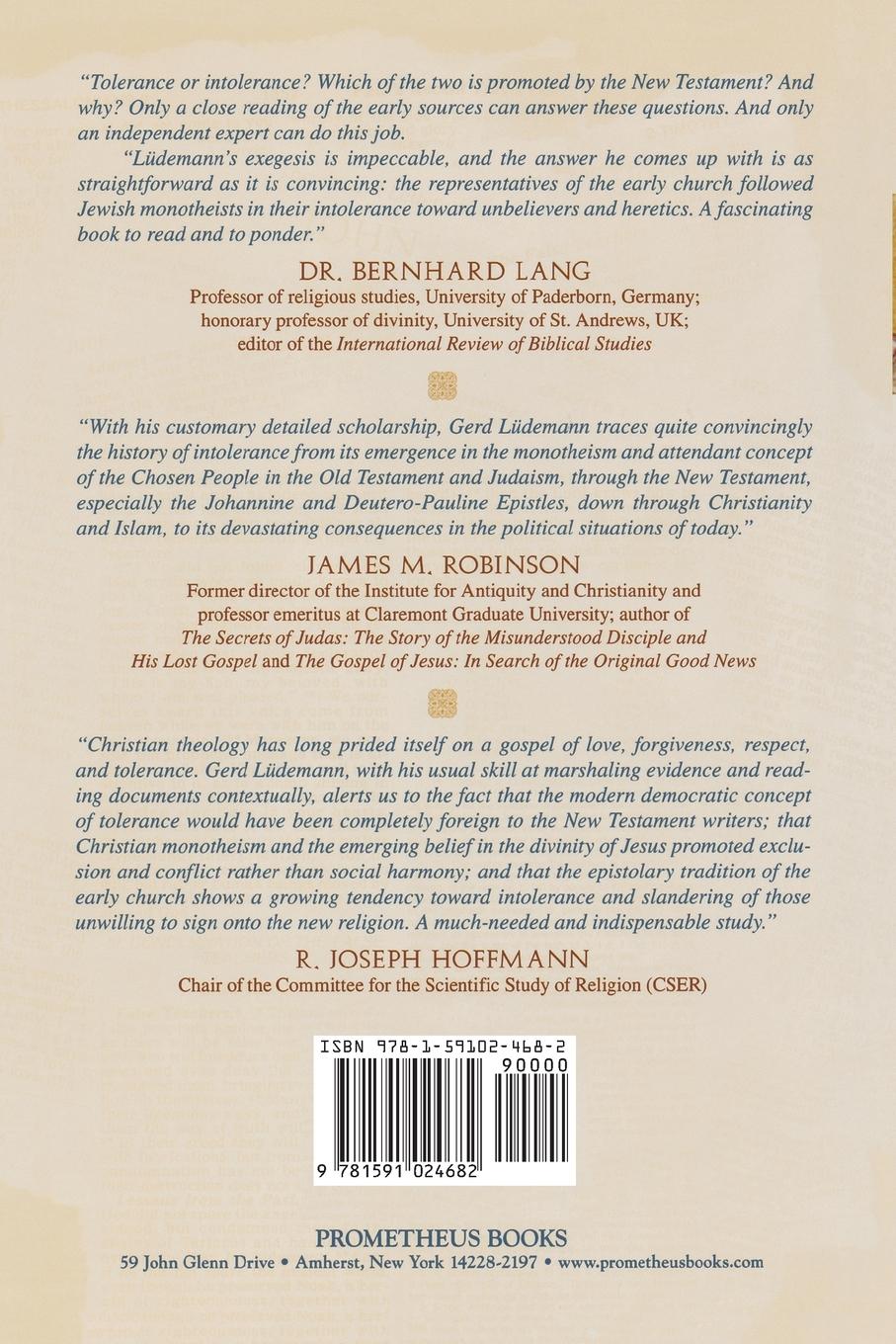 Rückseitencover Intolerance And the Gospel