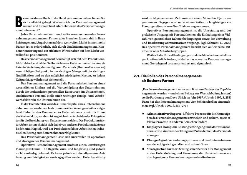 Beispielinhalt (Bild) Personalmanagement und Führung