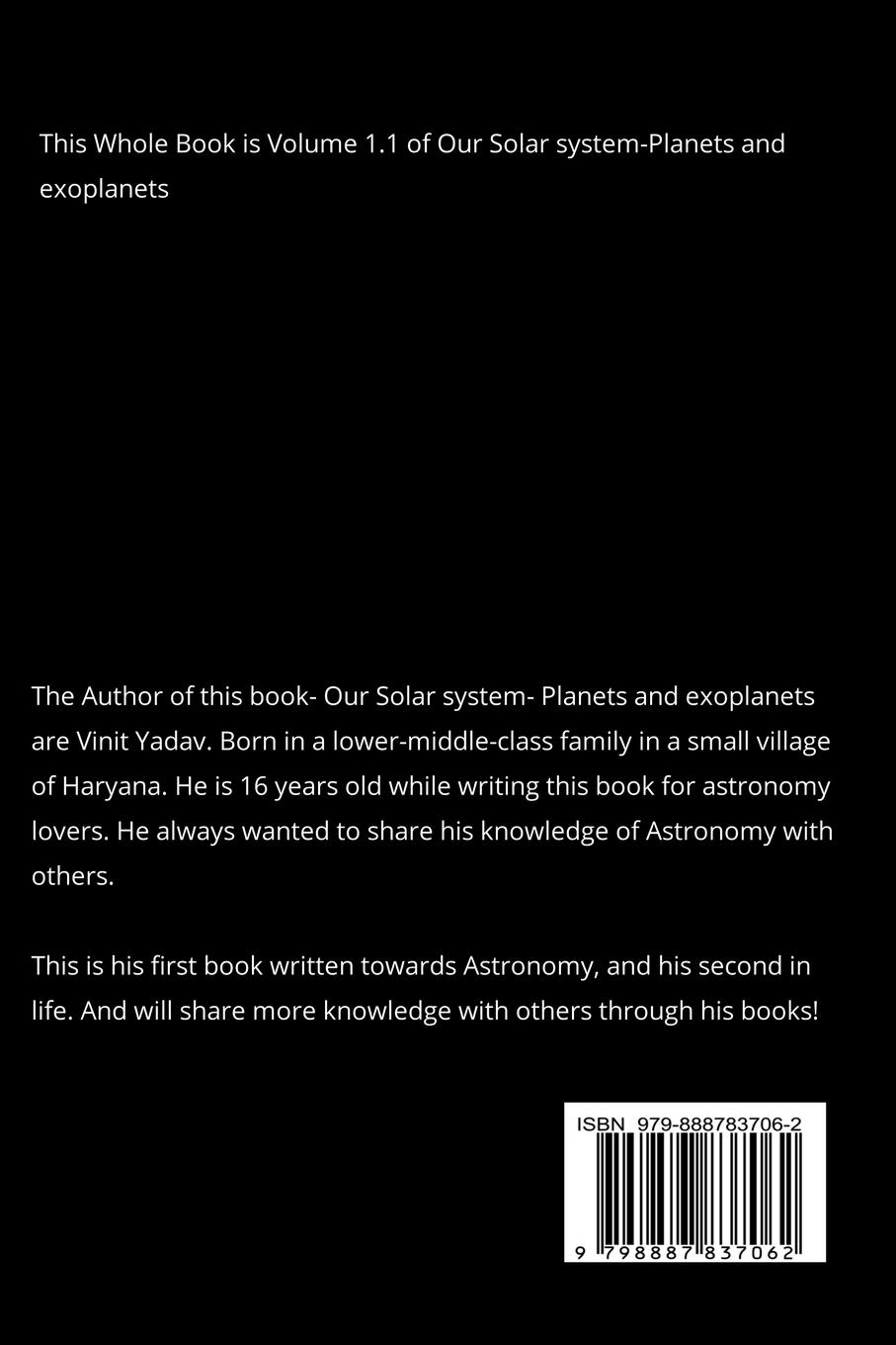 Rückseitencover Our Solar system- Planets and exoplanets Volume-1.1