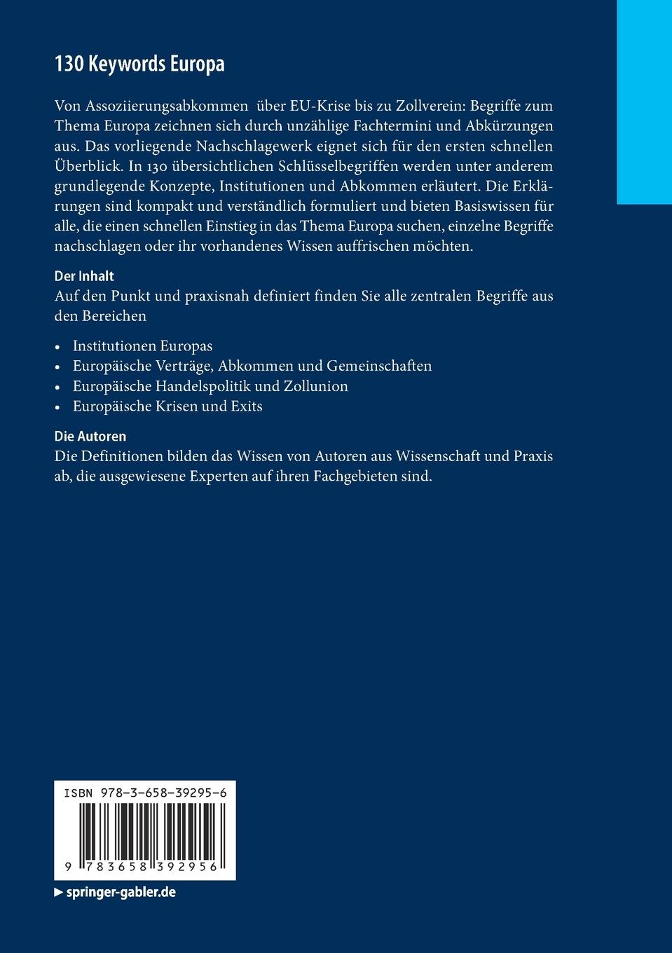Rückseitencover 130 Keywords Europa