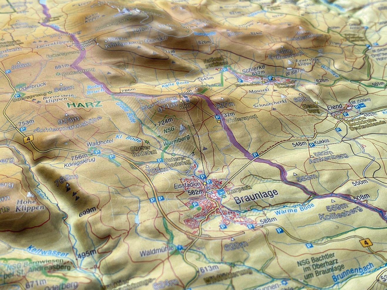 Beispielinhalt (Bild) Relief Harz 1:110.000
