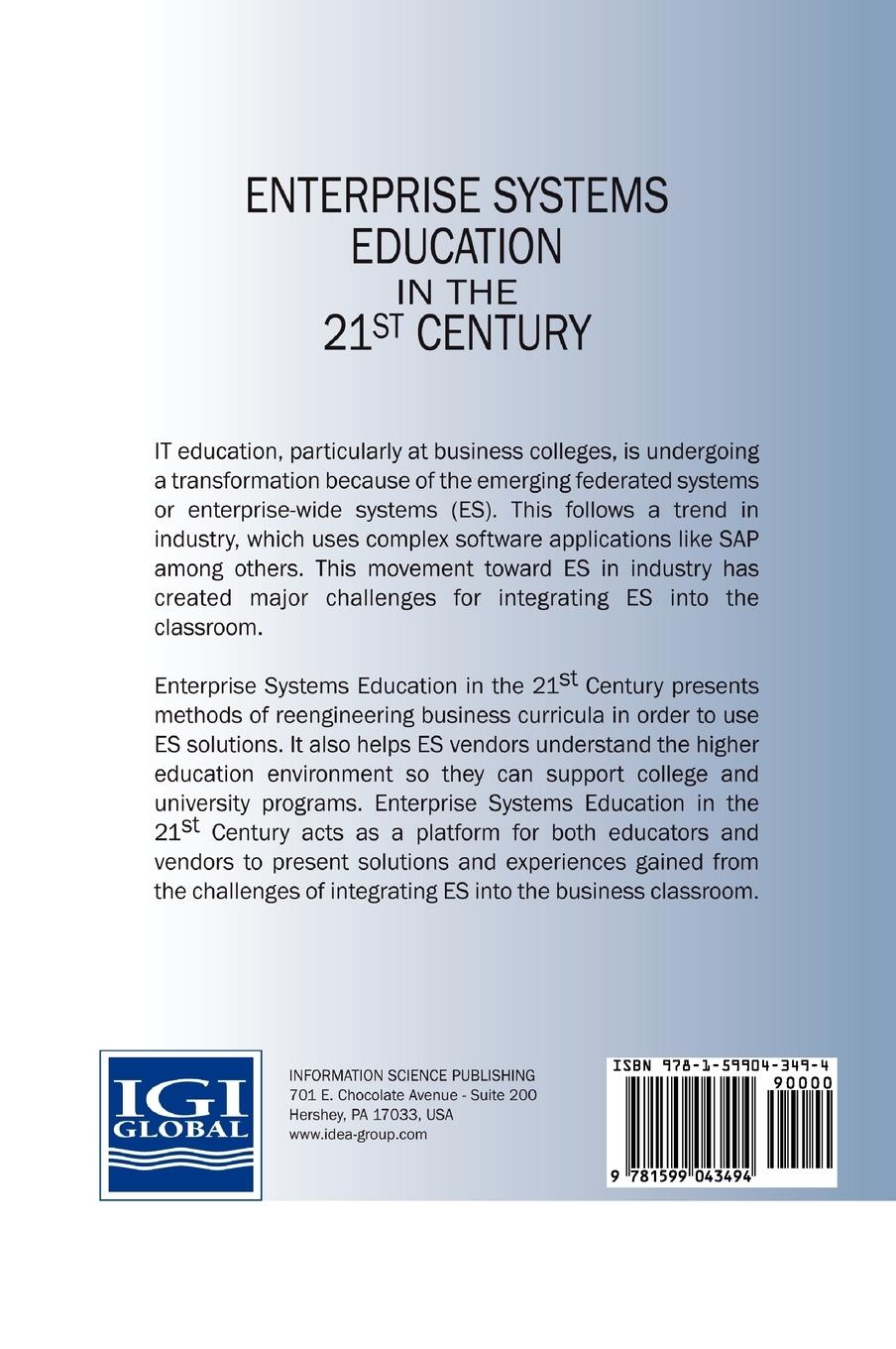 Rückseitencover Enterprise Systems Education in the 21st Century