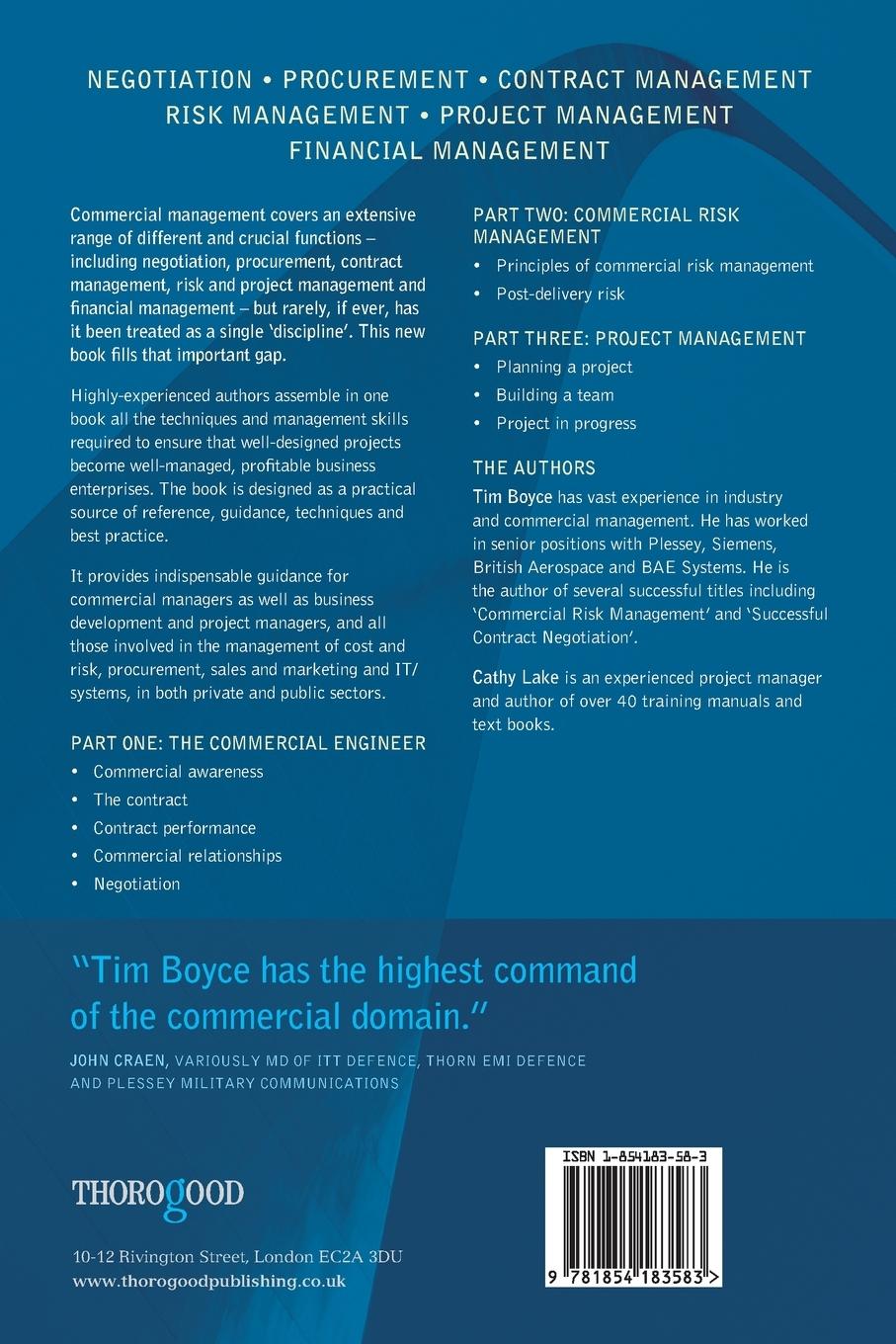 Rückseitencover The Commercial Manager