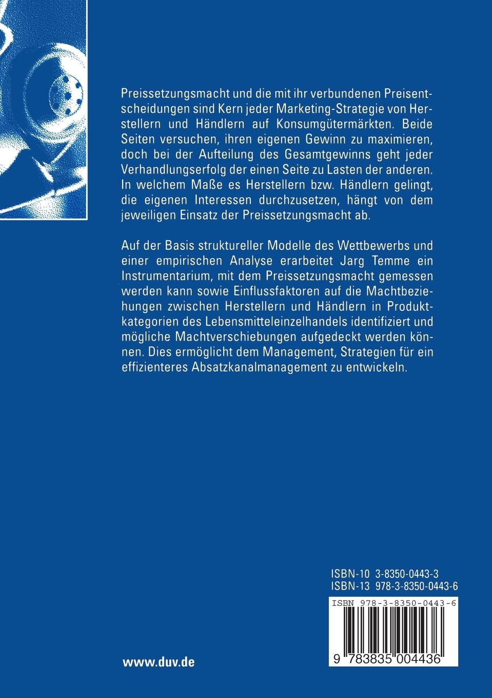 Rückseitencover Preissetzungsmacht in lose gekoppelten Systemen