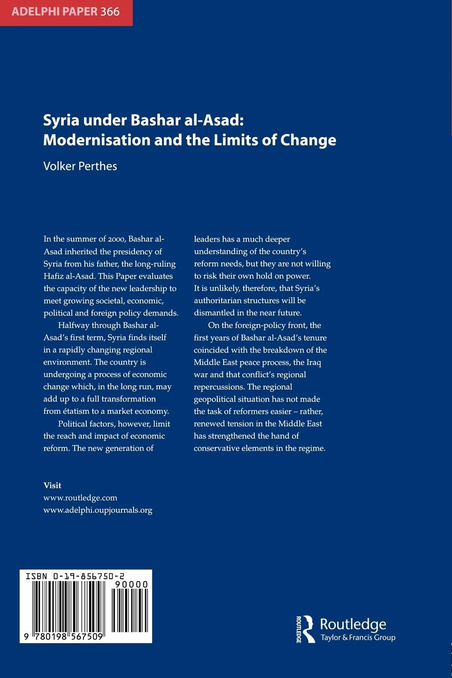 Rückseitencover Syria under Bashar al-Asad