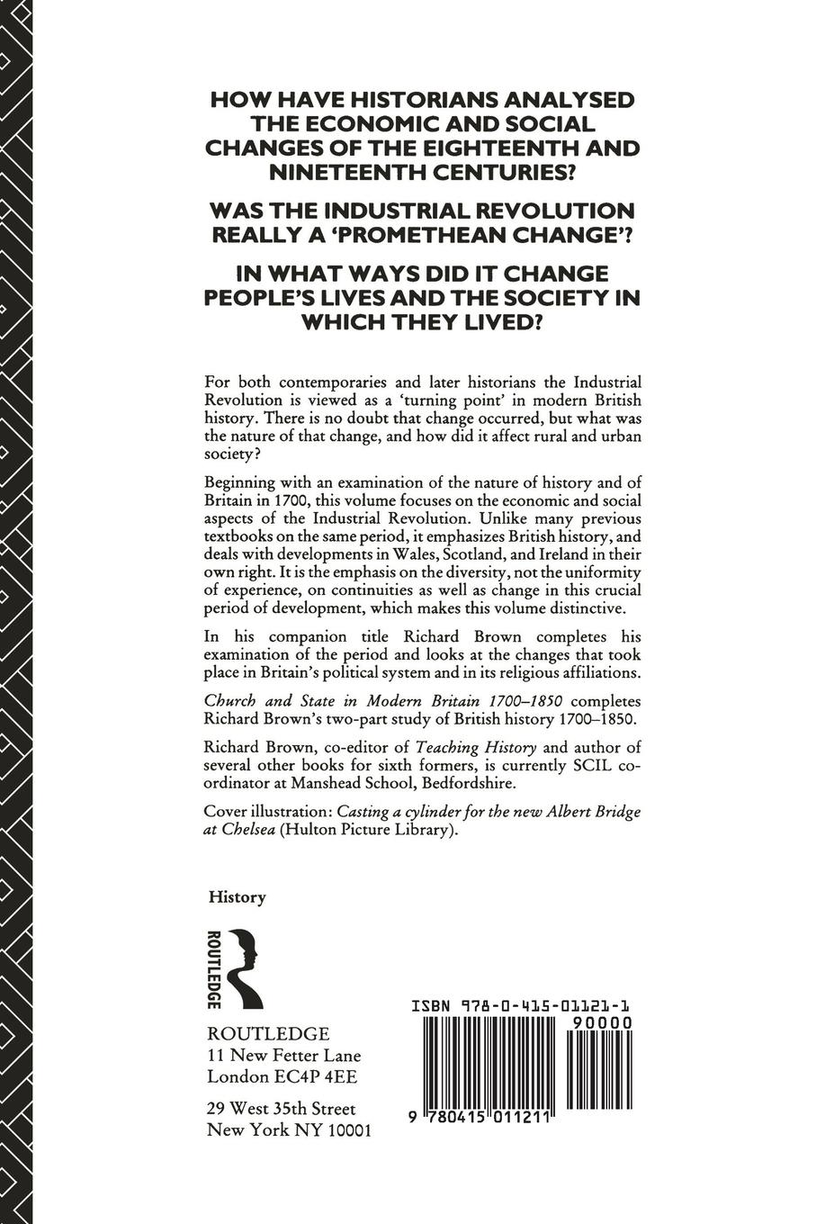 Rückseitencover Society and Economy in Modern Britain 1700-1850