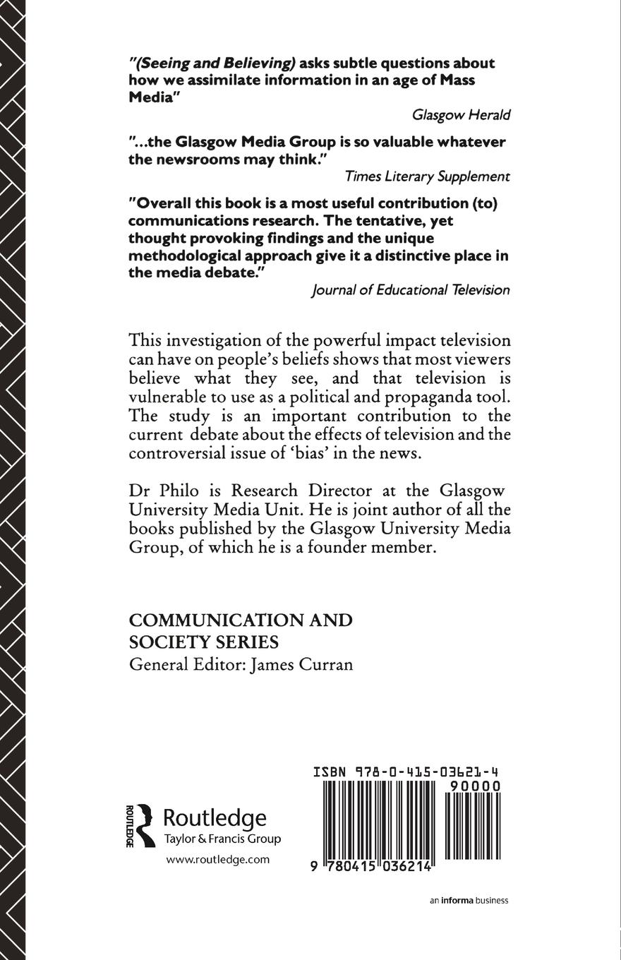 Rückseitencover Seeing and Believing