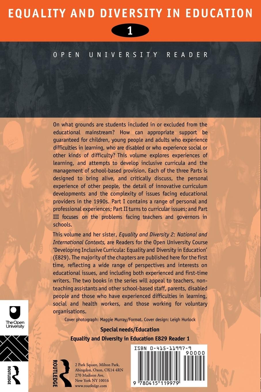 Rückseitencover Equality and Diversity in Education 1