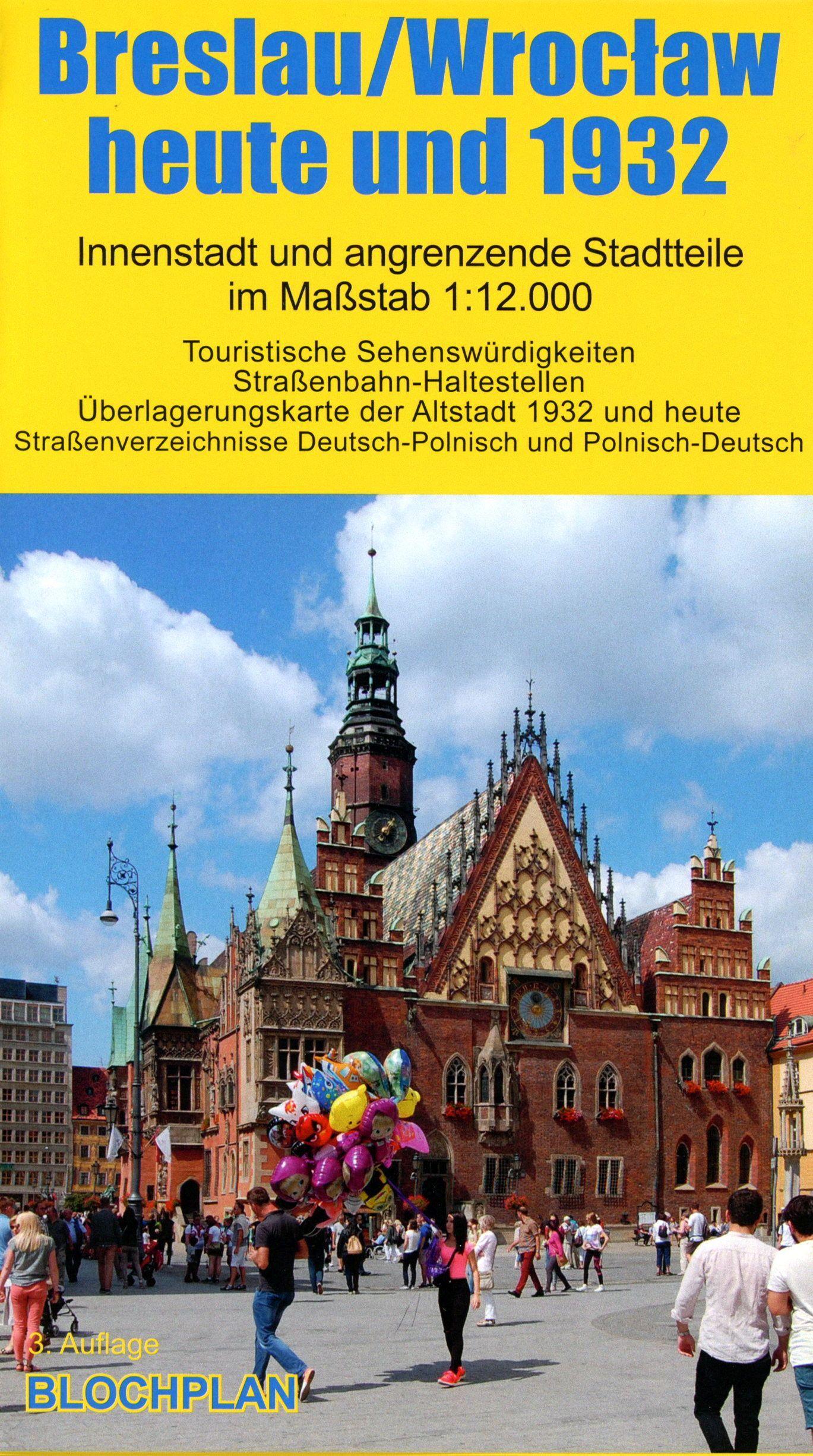 Vorderes Coverbild Stadtplan Breslau/Wroclaw heute und 1932