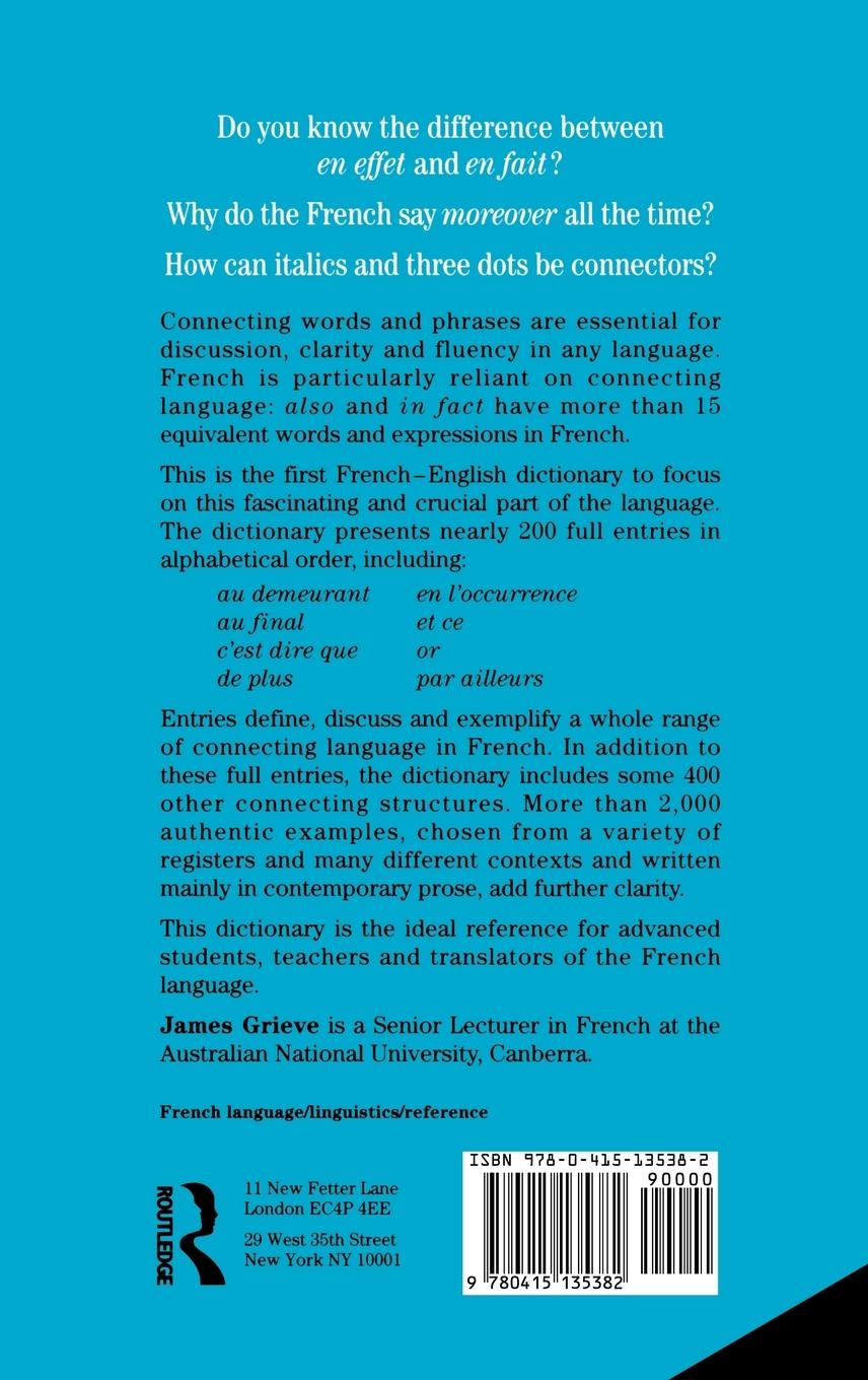 Rückseitencover A Dictionary of French Connectors