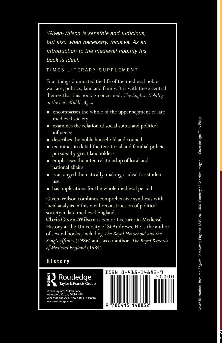 Rückseitencover The English Nobility in the Late Middle Ages