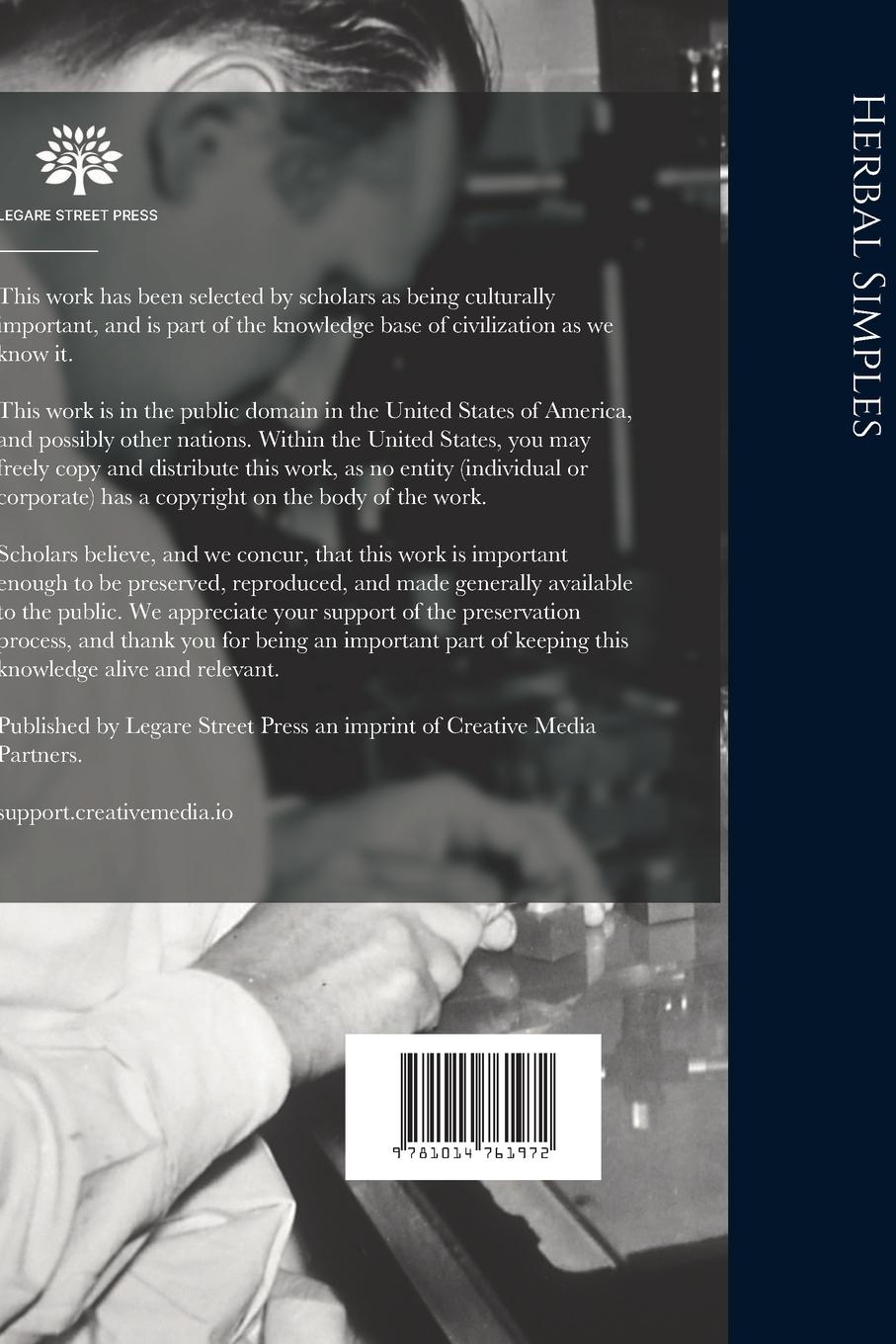 Rückseitencover Herbal Simples: Approved for Modern Uses of Cure