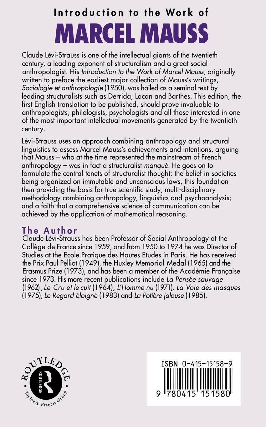 Rückseitencover Introduction to the Work of Marcel Mauss
