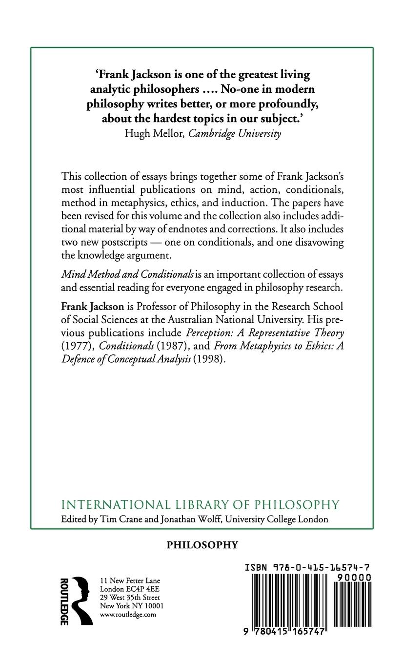 Rückseitencover Mind, Method and Conditionals