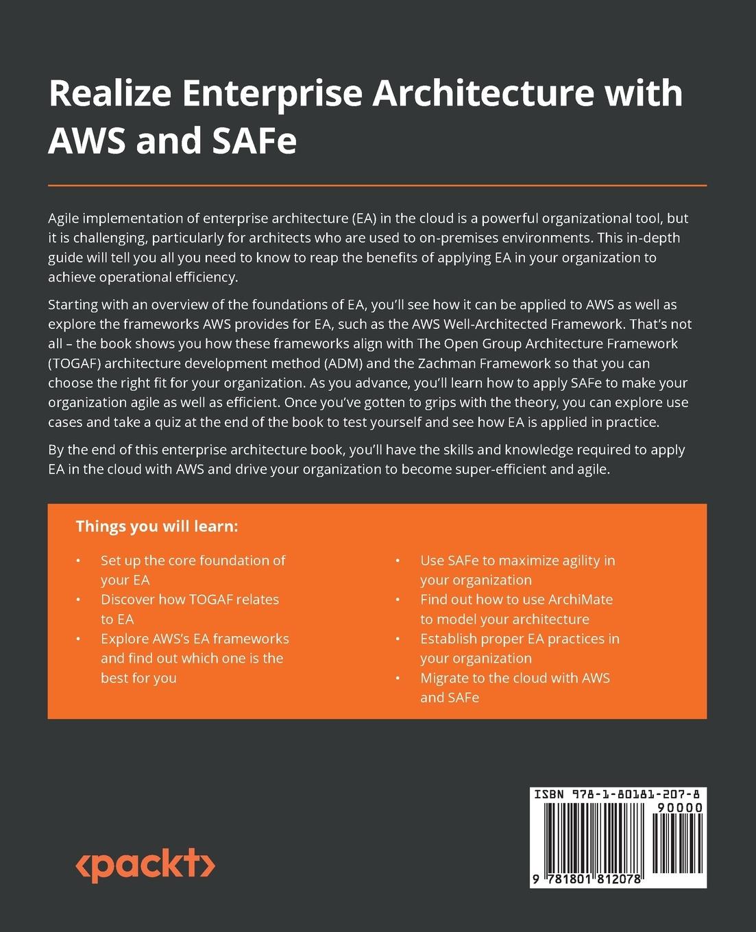 Rückseitencover Realize Enterprise Architecture with AWS and SAFe