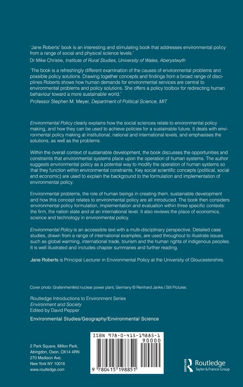 Rückseitencover Environmental Policy