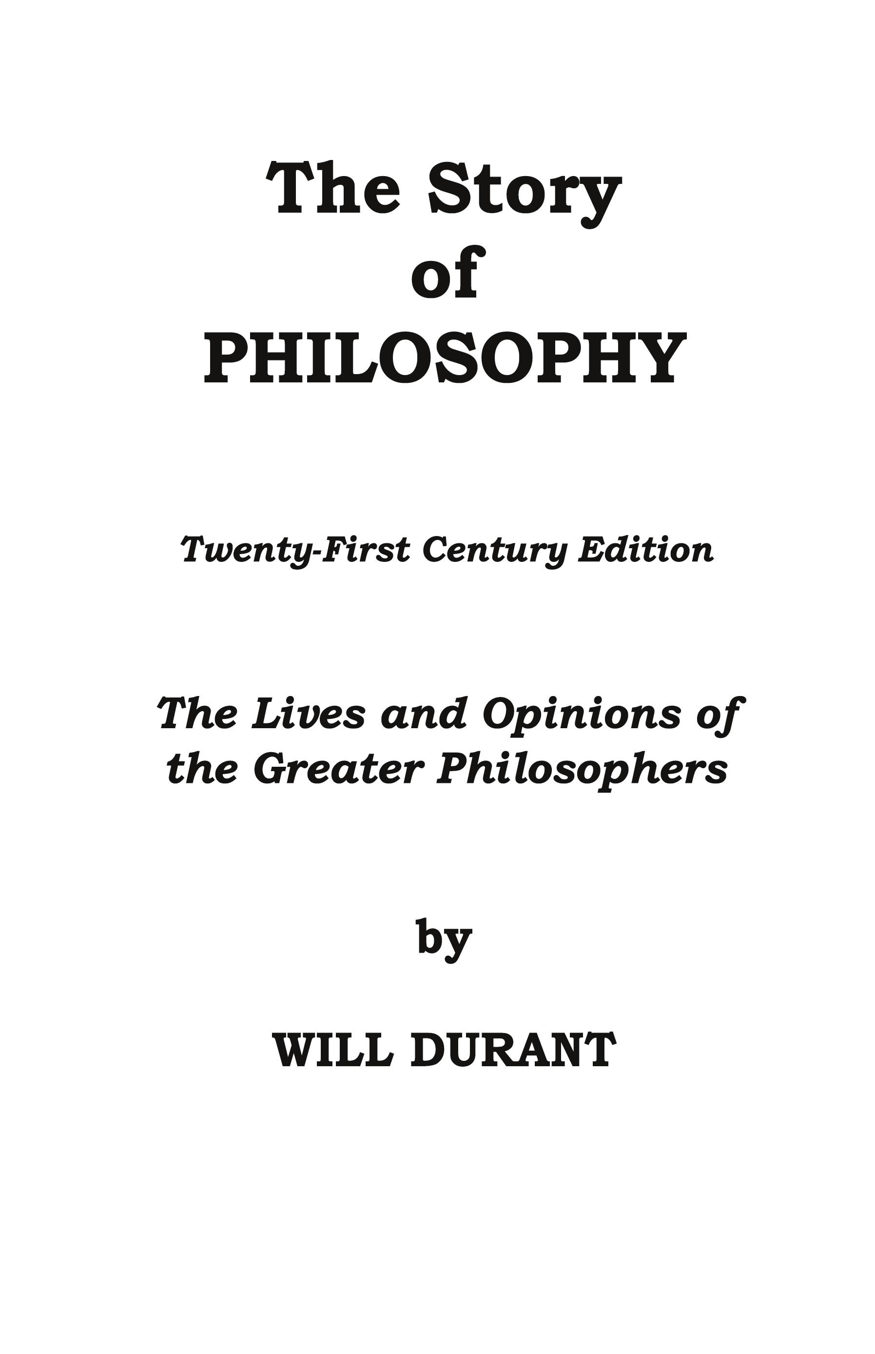 Vorderes Coverbild The Story of Philosophy