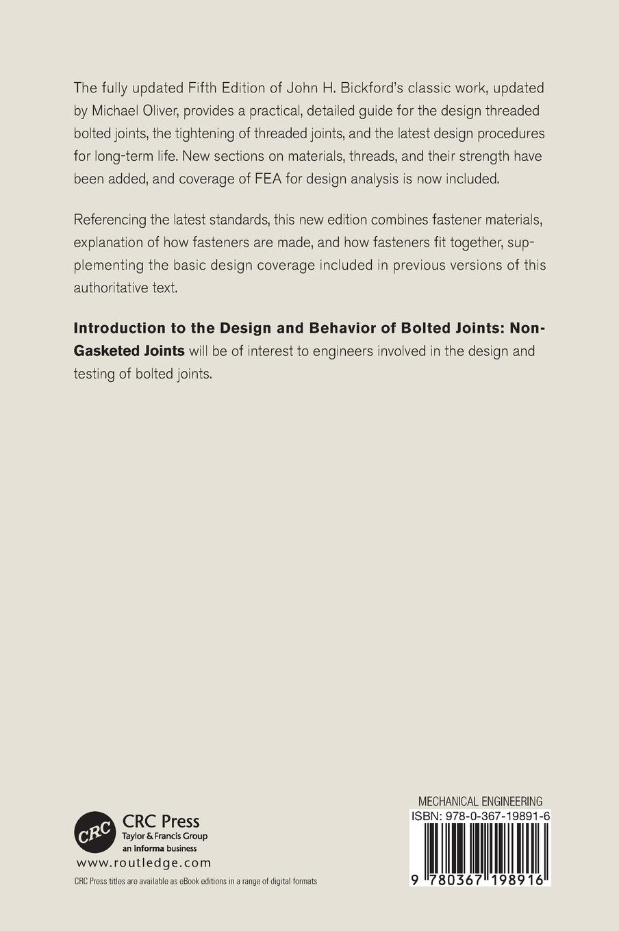 Rückseitencover Introduction to the Design and Behavior of Bolted Joints