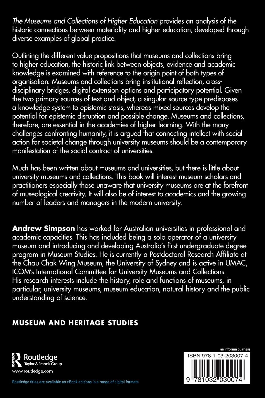 Rückseitencover The Museums and Collections of Higher Education