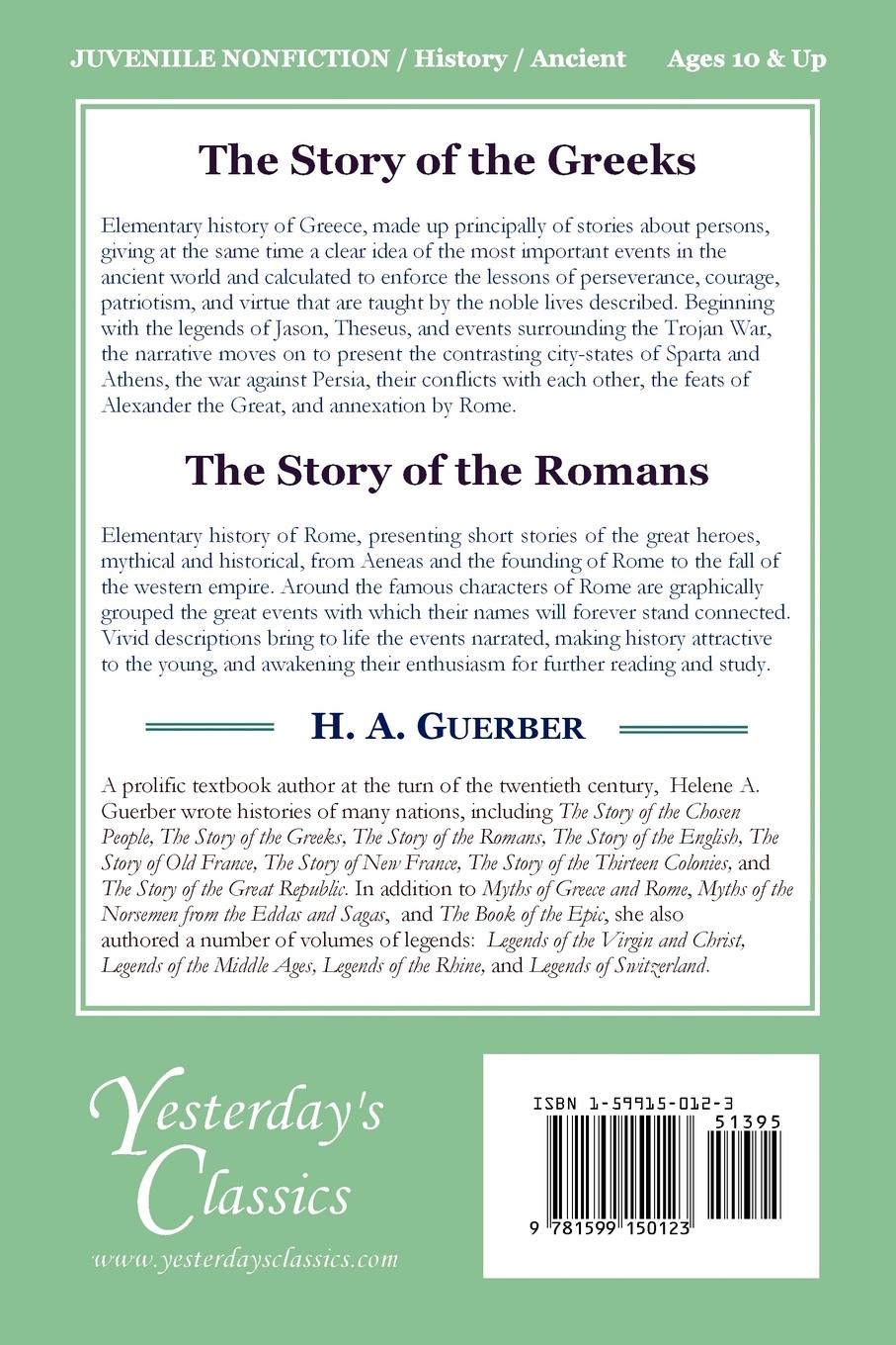 Rückseitencover The Story of the Romans (Yesterday's Classics)