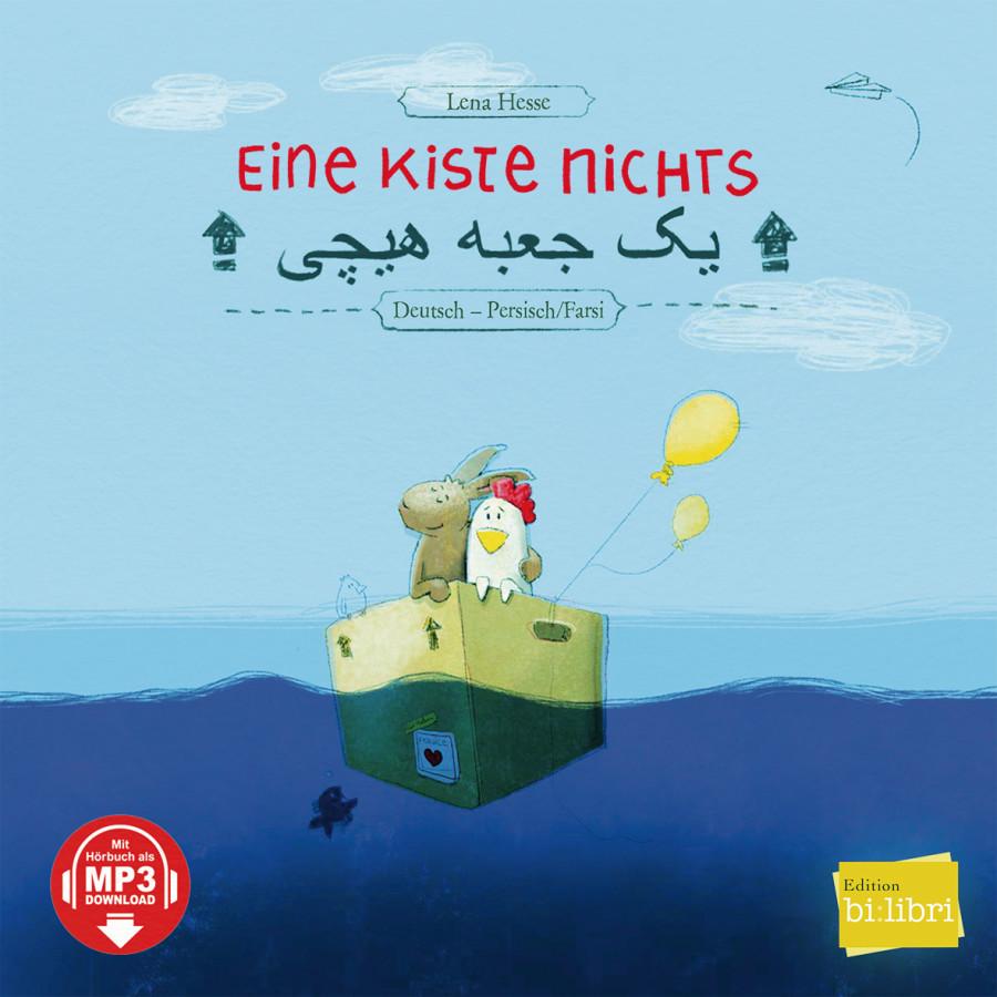 Vorderes Coverbild Eine Kiste Nichts. Kinderbuch Deutsch-Persisch
