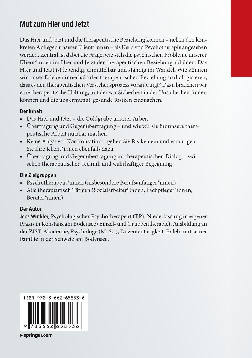 Rückseitencover Mut zum Hier und Jetzt