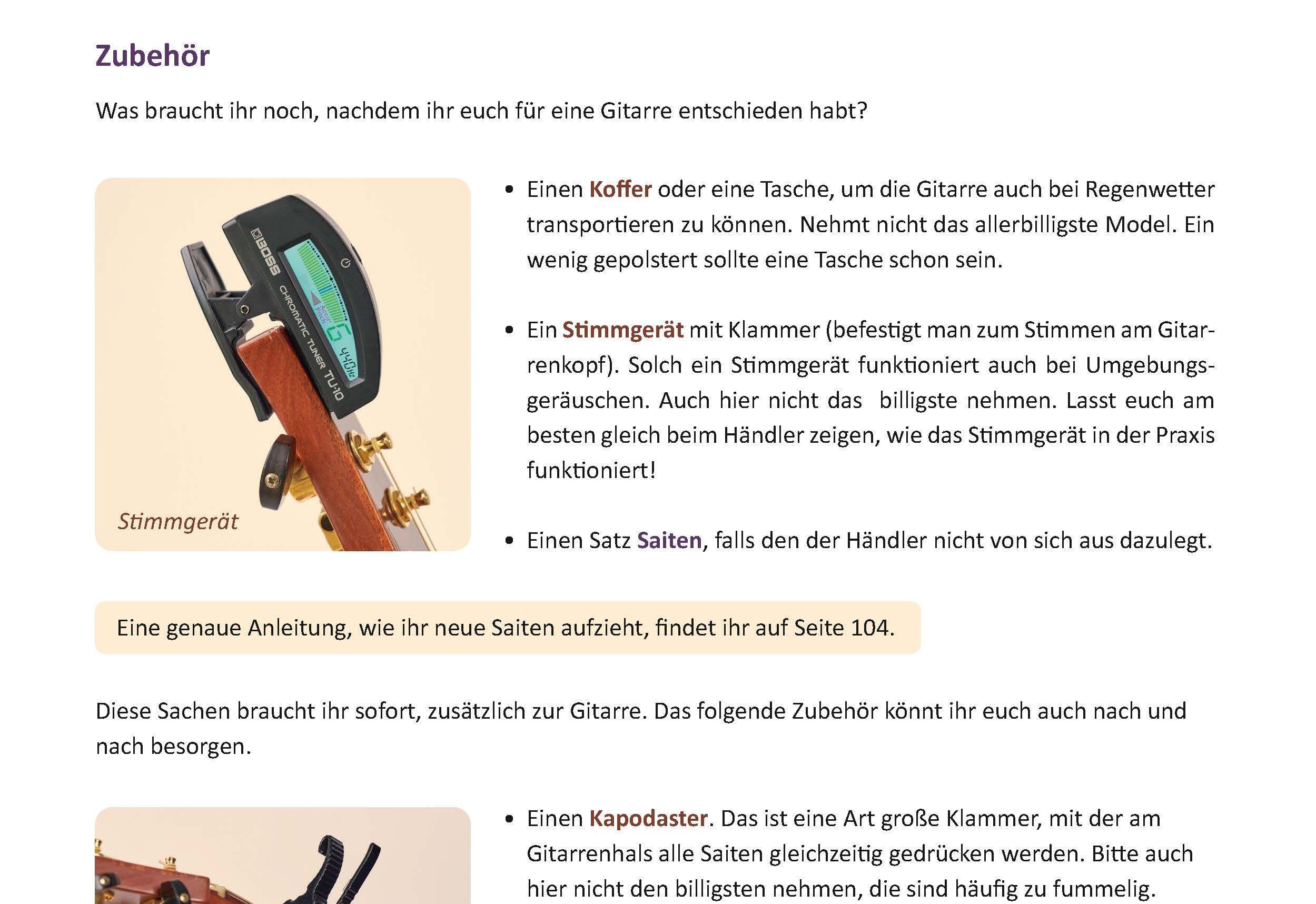 Beispielinhalt (Bild) Jetzt Gitarre lernen!