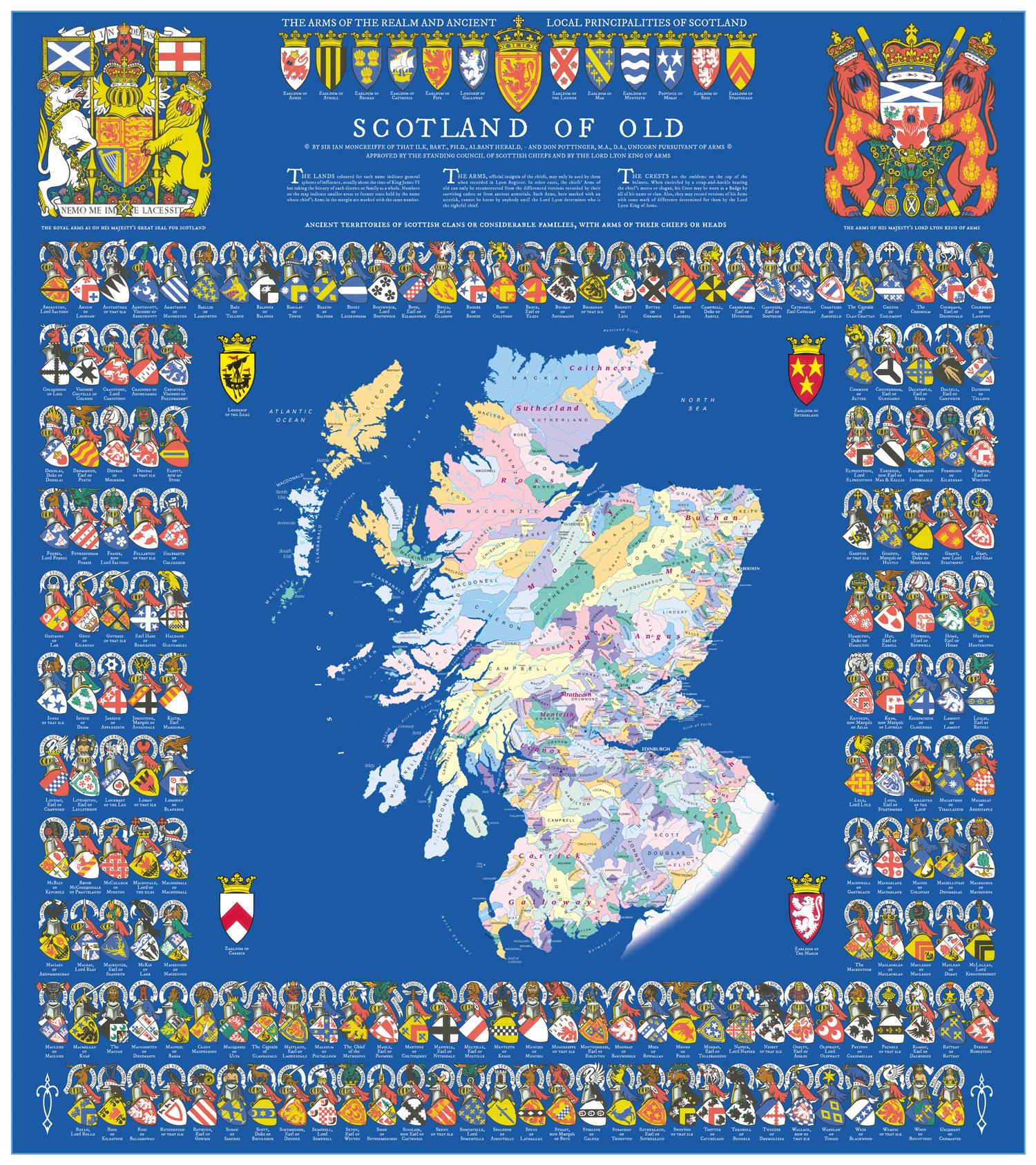 Beispielinhalt (Bild) Collins Scotland Clans and Tartans Map