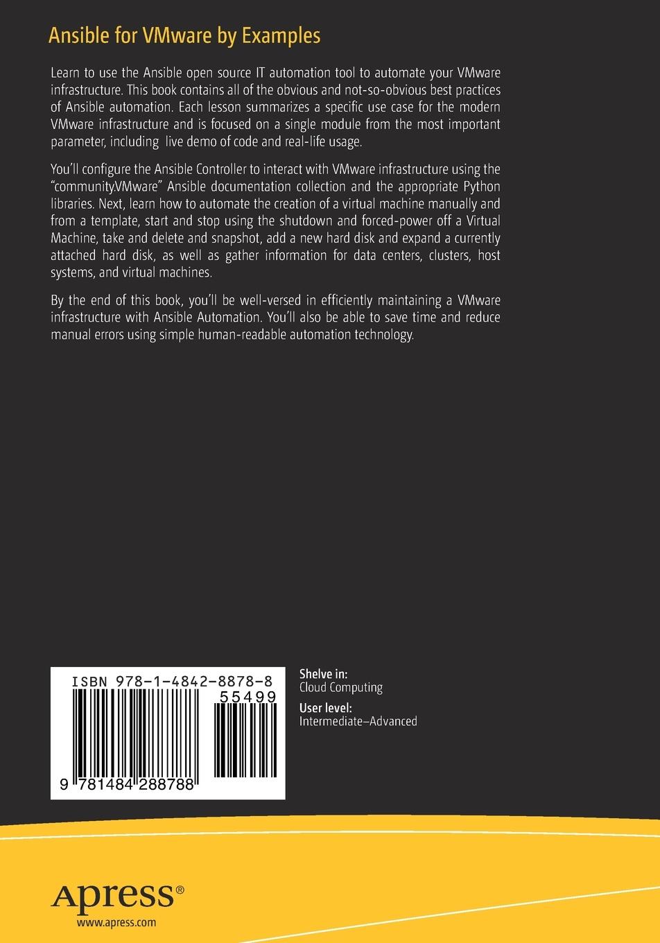 Rückseitencover Ansible for VMware by Examples