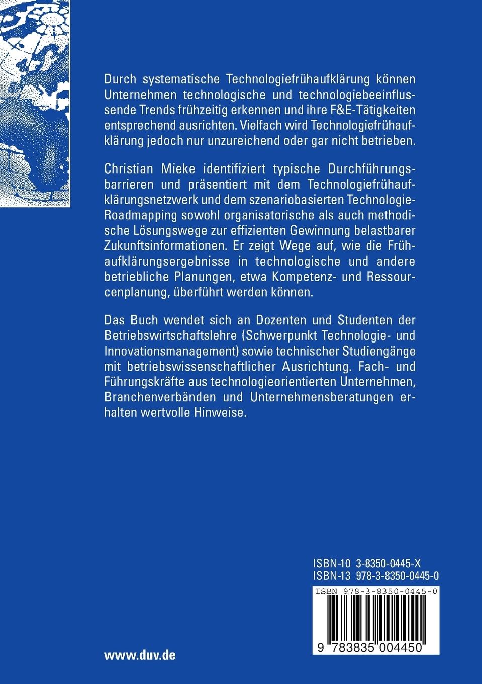 Rückseitencover Technologiefrühaufklärung in Netzwerken