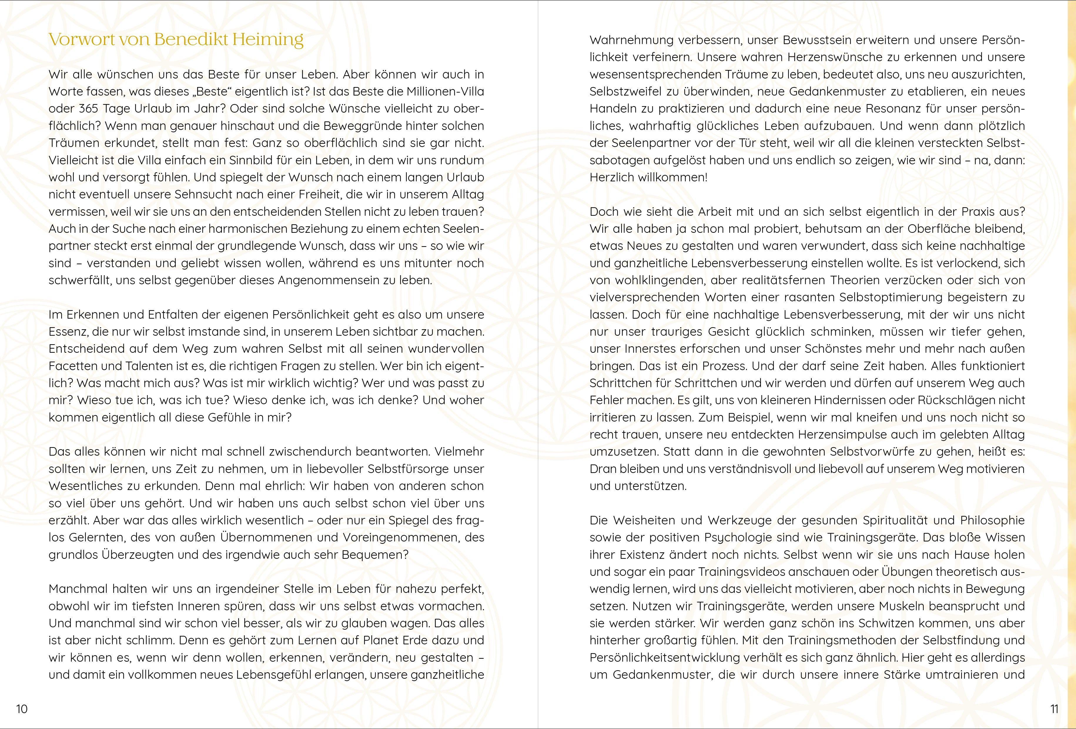 Beispielinhalt (Bild) Das wünsche ich Dir | Workbook zur Persönlichkeitsentwicklung & Selbstfindung | Lebensweisheiten, Selbstreflexionen, Positive Affirmationen, Meditationen und Übungen | 62 Lebensthemen