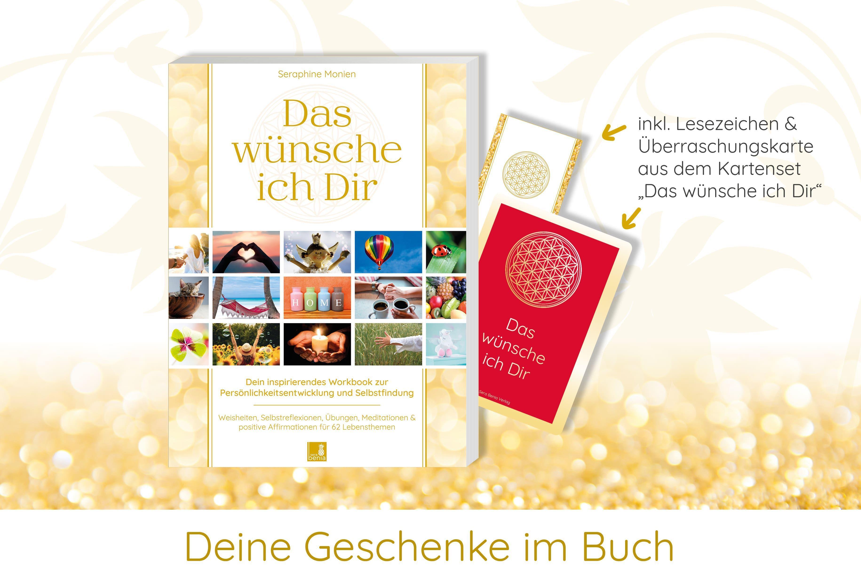 Beispielinhalt (Bild) Das wünsche ich Dir | Workbook zur Persönlichkeitsentwicklung & Selbstfindung | Lebensweisheiten, Selbstreflexionen, Positive Affirmationen, Meditationen und Übungen | 62 Lebensthemen