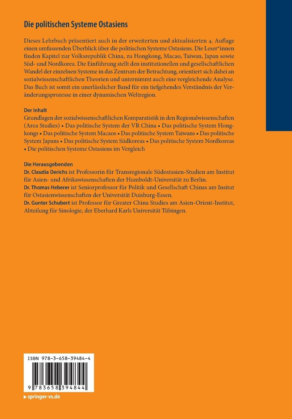 Rückseitencover Die politischen Systeme Ostasiens