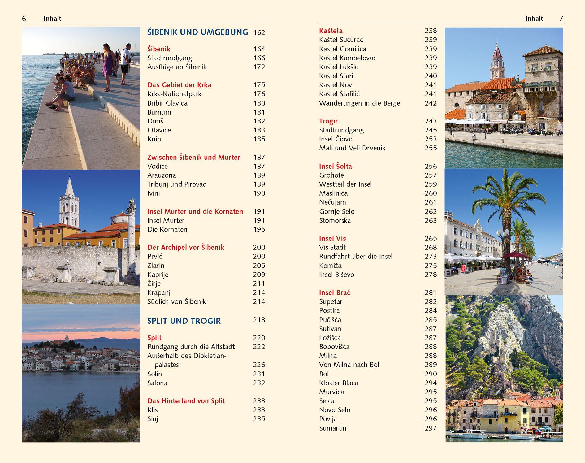 Beispielinhalt (Bild) TRESCHER Reiseführer Dalmatien