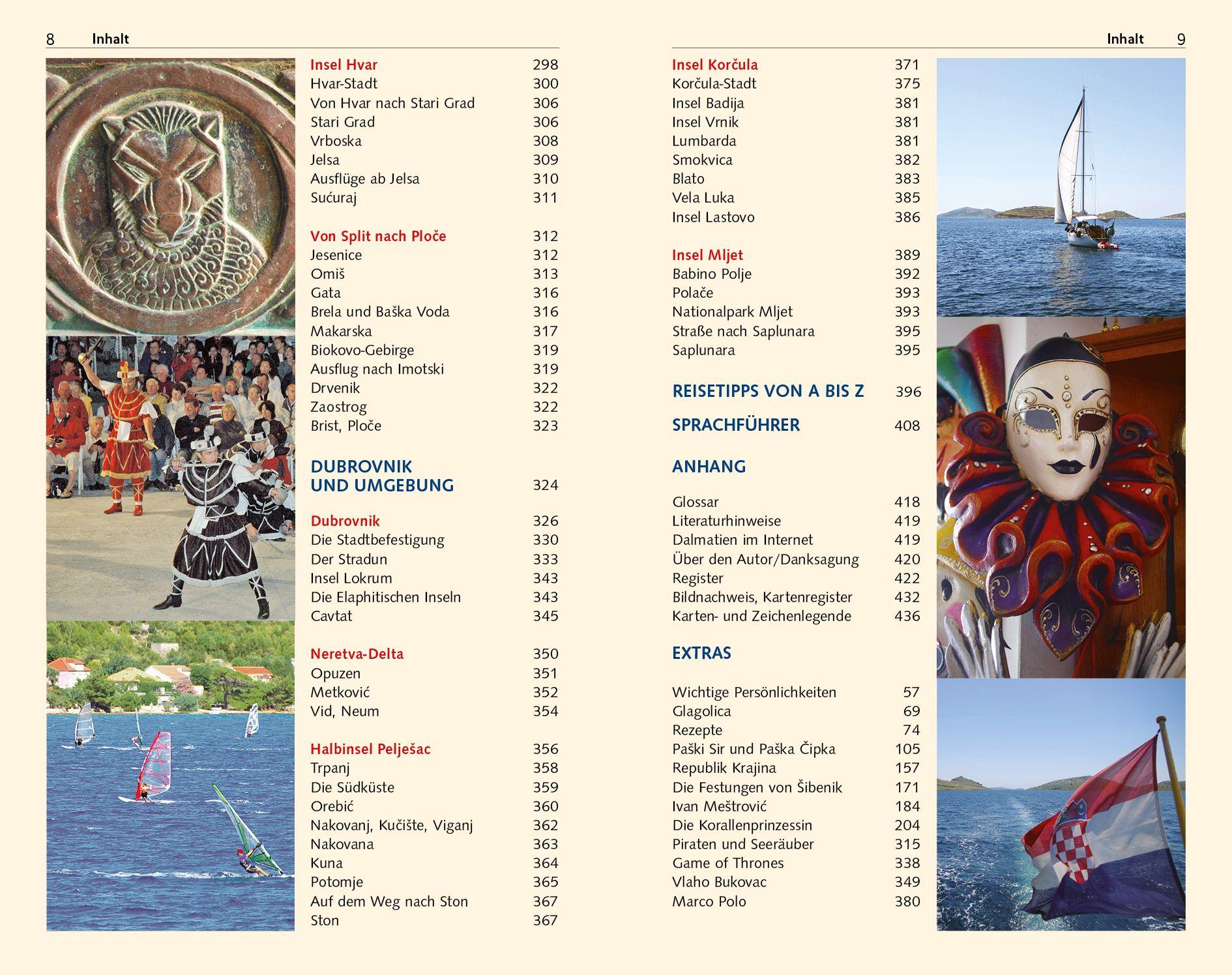Beispielinhalt (Bild) TRESCHER Reiseführer Dalmatien
