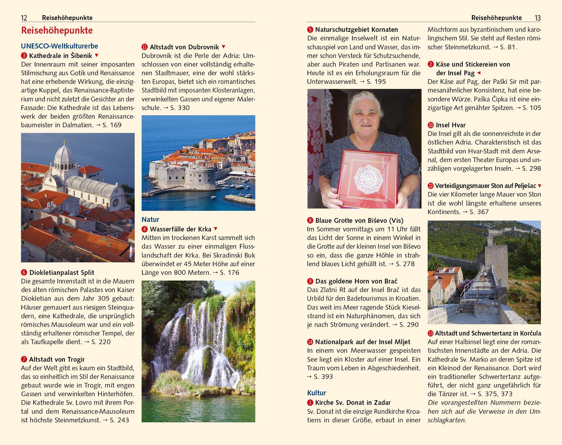 Beispielinhalt (Bild) TRESCHER Reiseführer Dalmatien