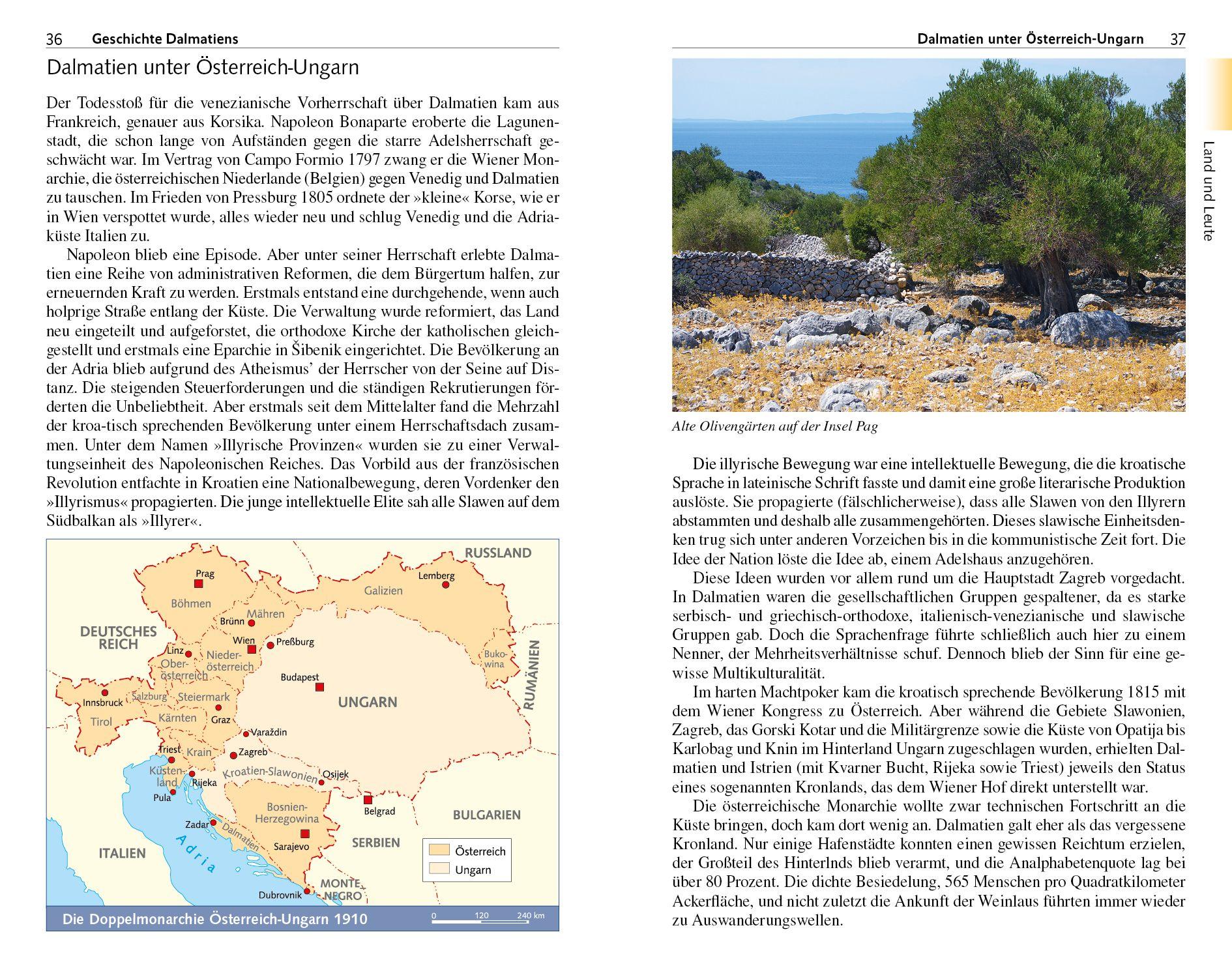 Beispielinhalt (Bild) TRESCHER Reiseführer Dalmatien