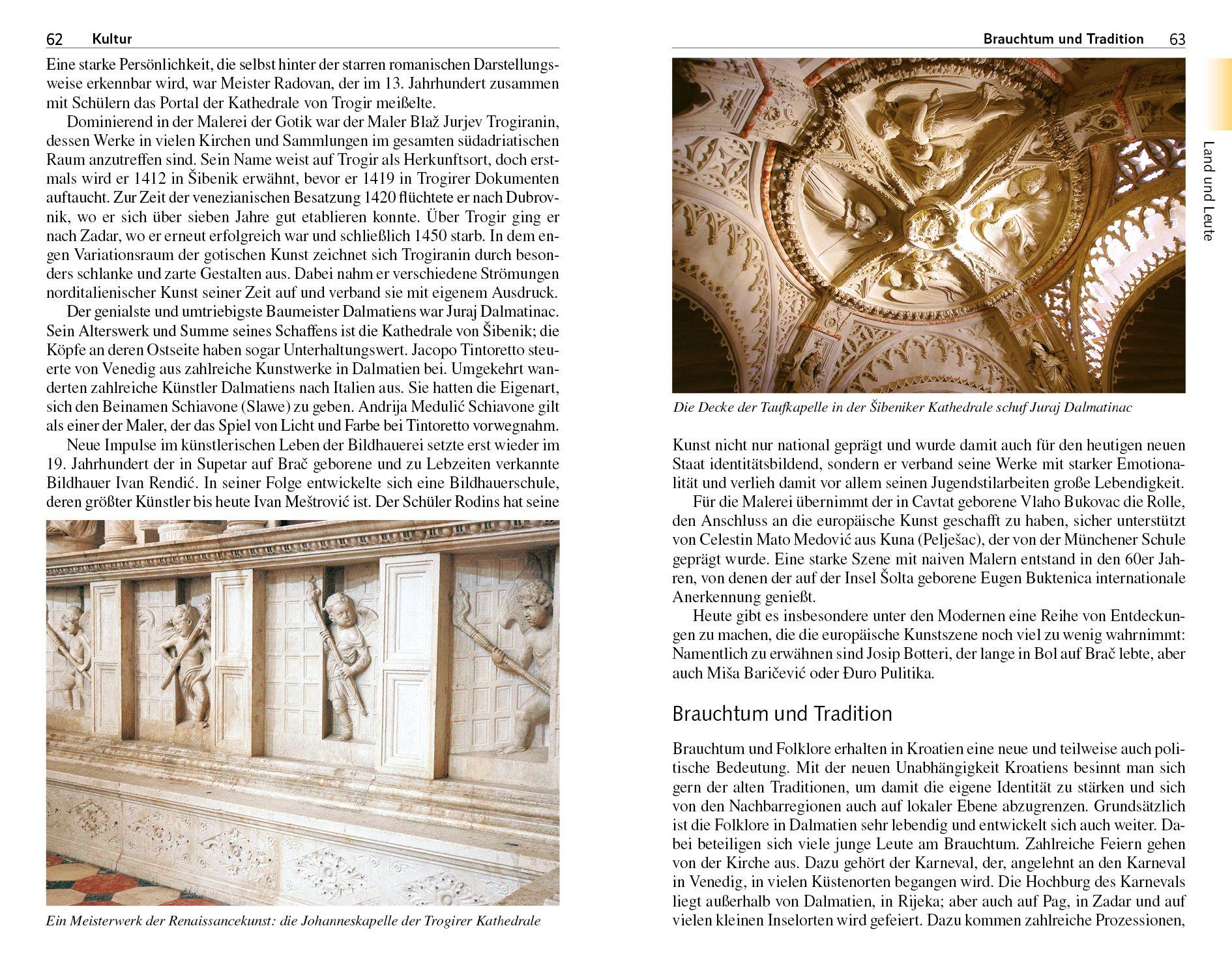 Beispielinhalt (Bild) TRESCHER Reiseführer Dalmatien