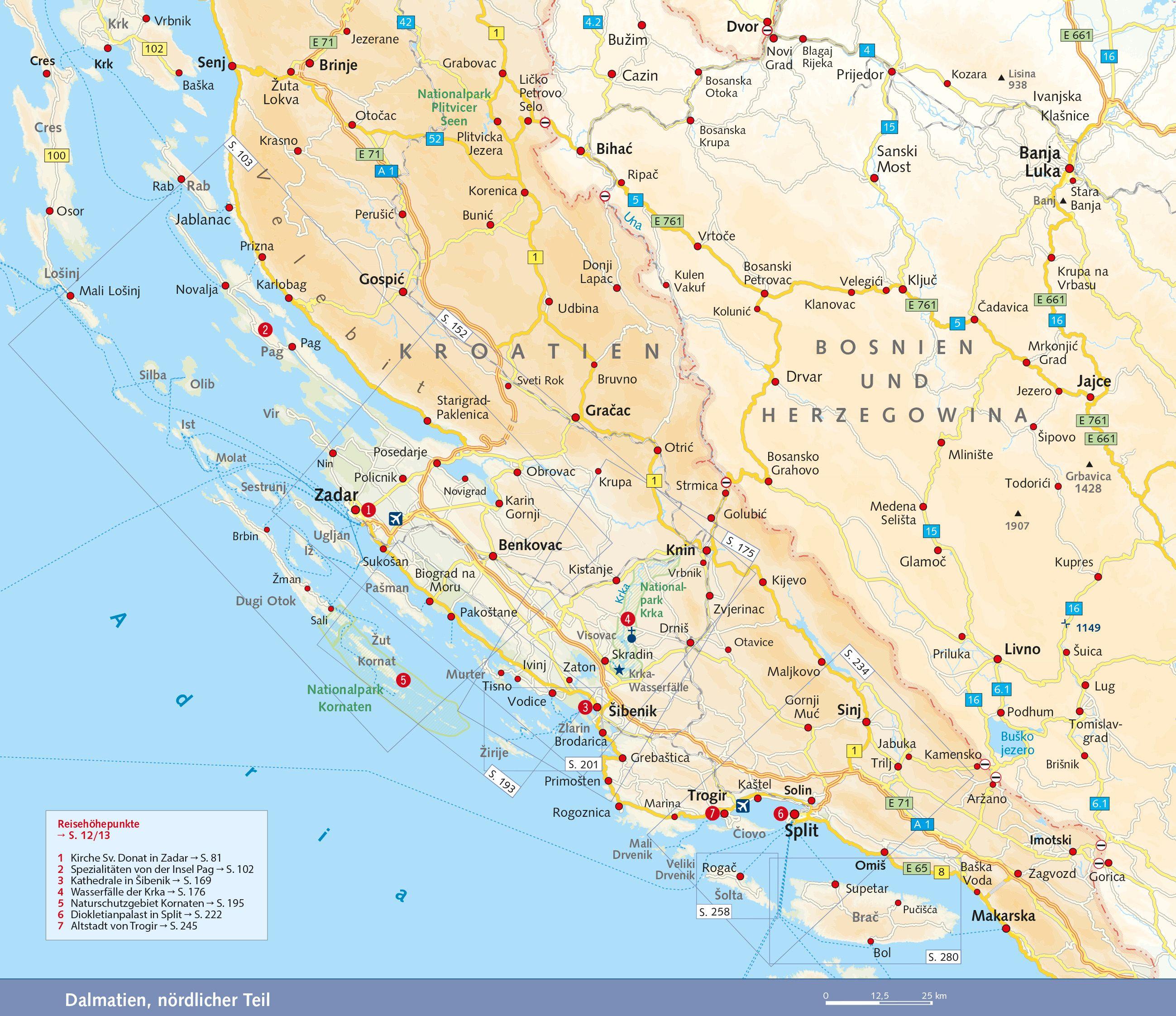 Beispielinhalt (Bild) TRESCHER Reiseführer Dalmatien