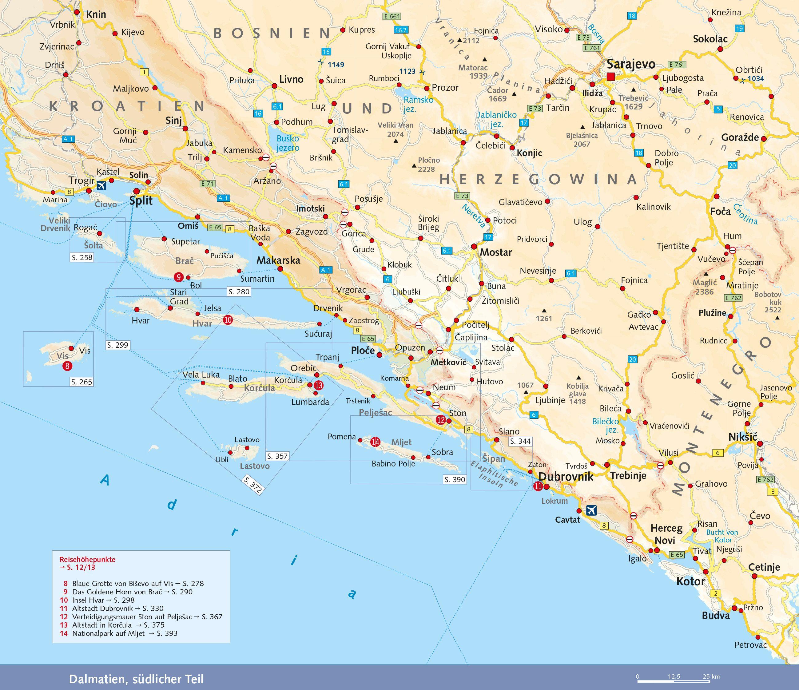 Beispielinhalt (Bild) TRESCHER Reiseführer Dalmatien