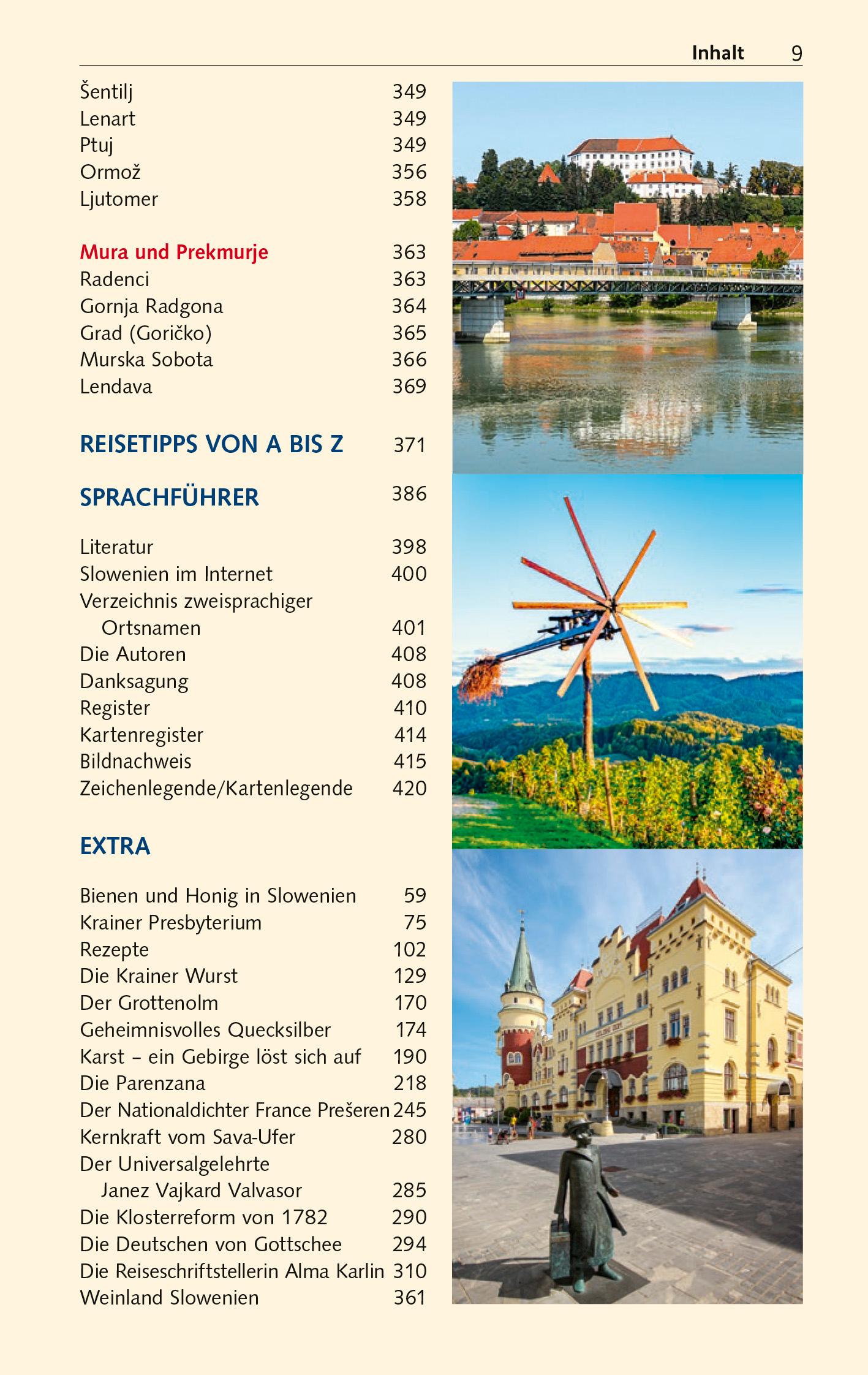 Beispielinhalt (Bild) TRESCHER Reiseführer Slowenien